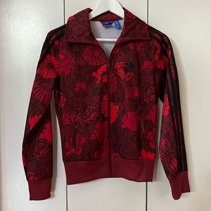 Adidas Firebird Red Floral Track Jacket
